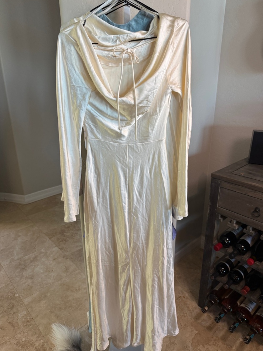 Loveland Cowl Back Midi Dress Oyster NWT - Picture 7 of 8